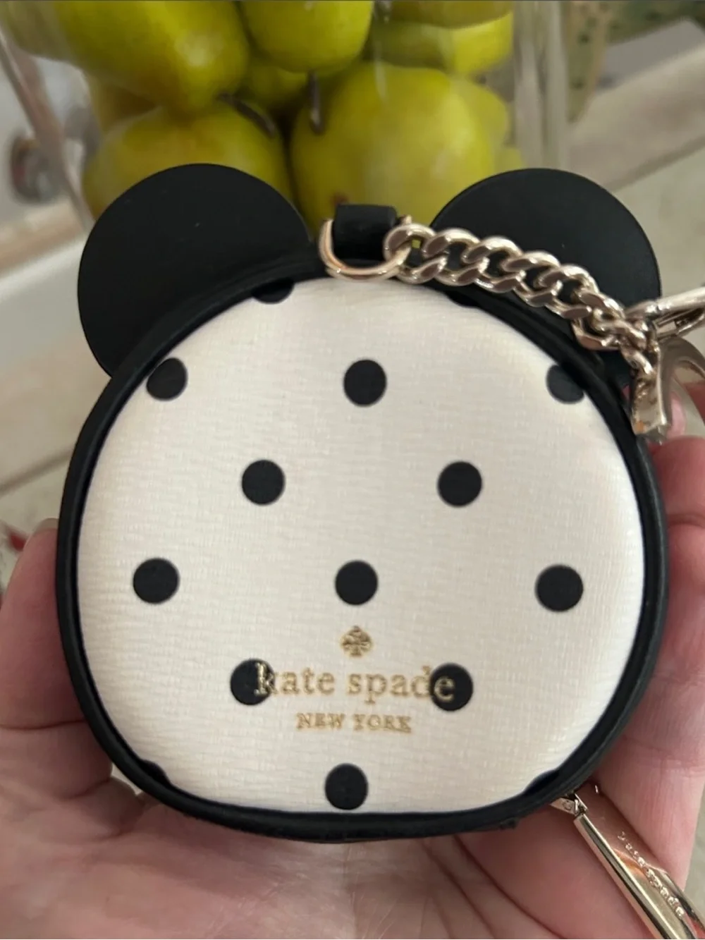 kate spade Disney Minnie Mouse Polka Dot Bow Coin Purse in Black, White & Red